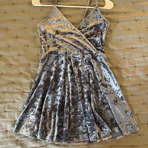 Blue velvet dress